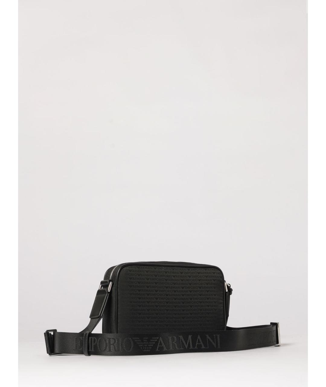 EMPORIO ARMANI Черная синтетическая сумка на плечо, фото 2