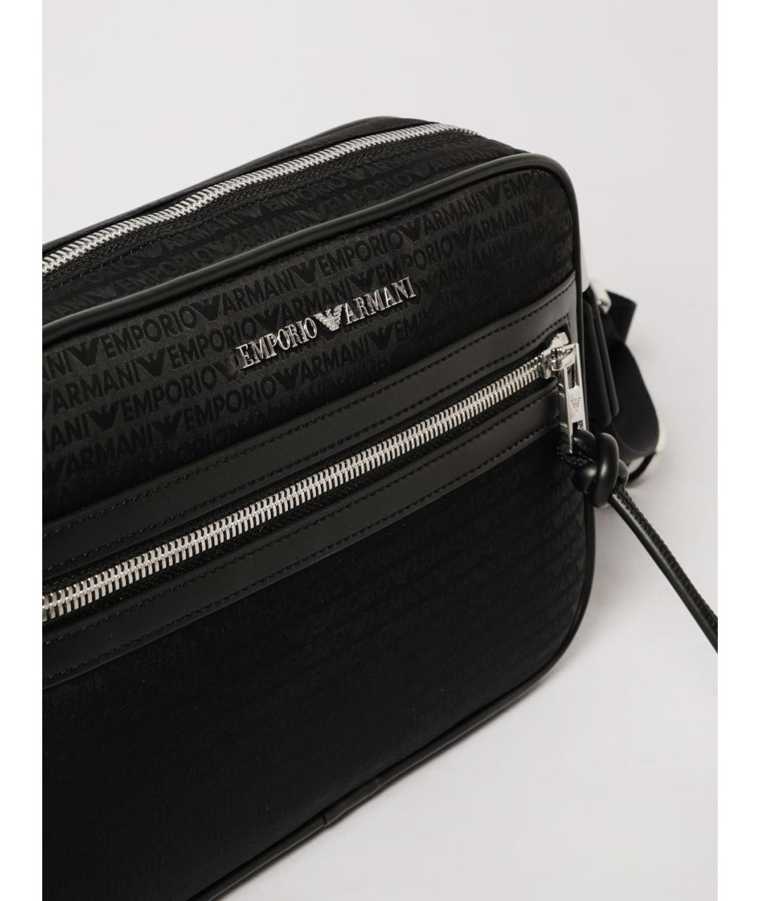 EMPORIO ARMANI Черная синтетическая сумка на плечо, фото 3