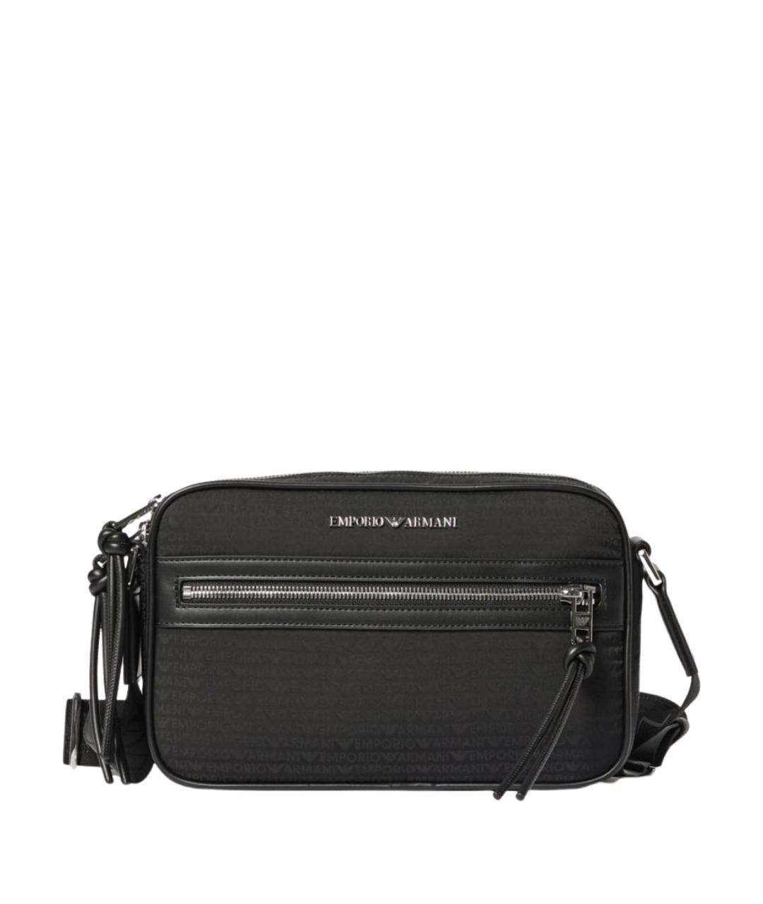 EMPORIO ARMANI Черная синтетическая сумка на плечо, фото 1