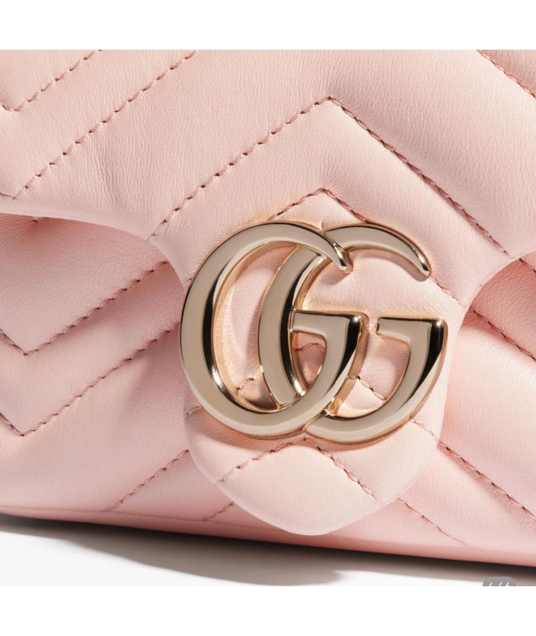 GUCCI Розовая кожаная сумка с короткими ручками, фото 4