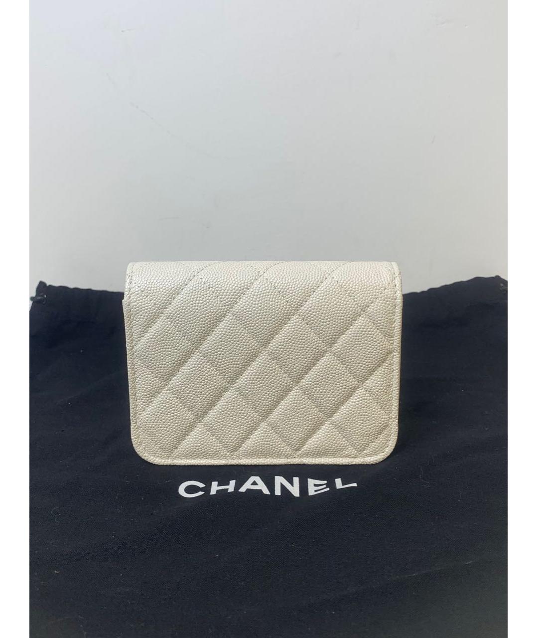 CHANEL Белая кожаная сумка через плечо, фото 3