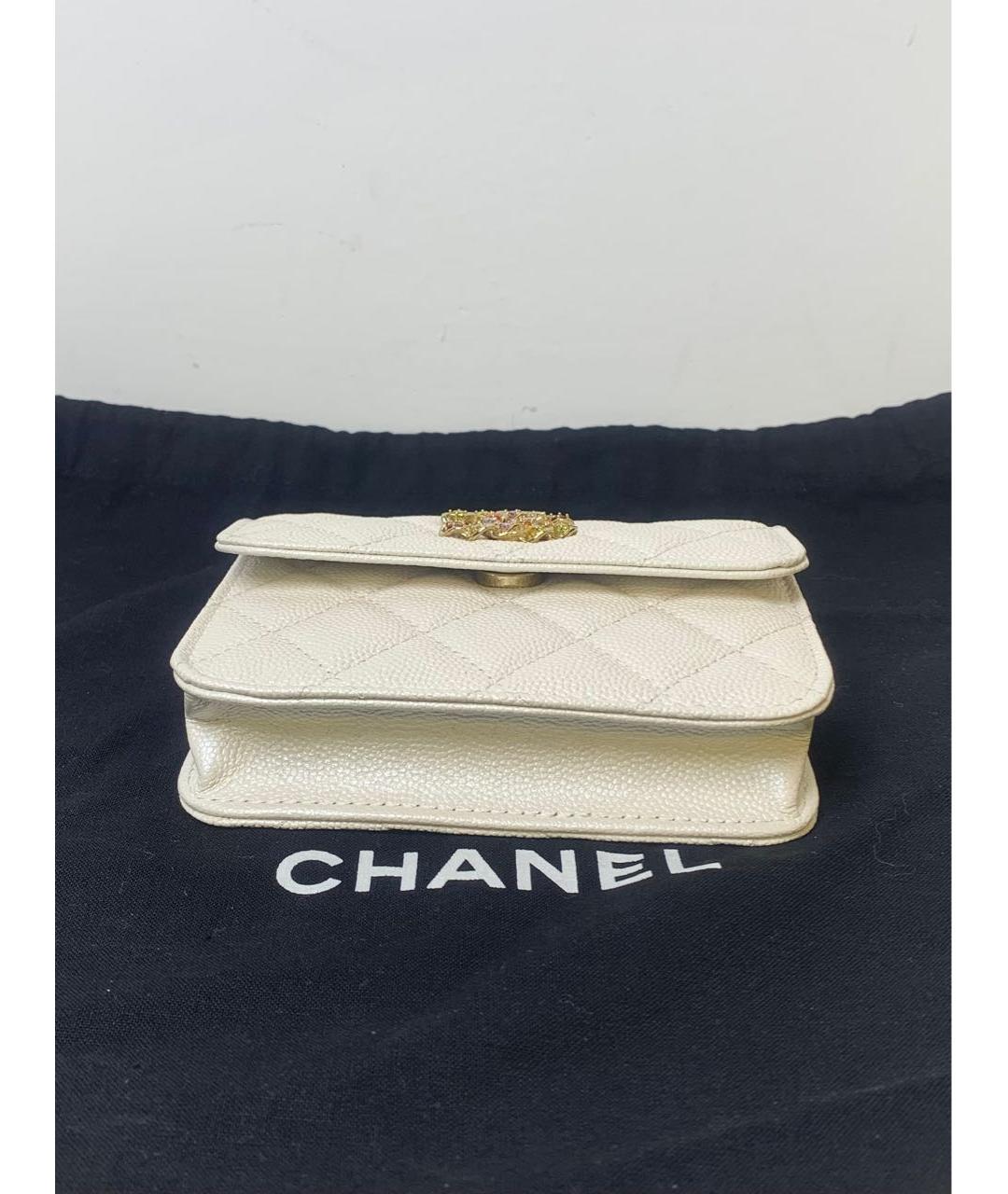 CHANEL Белая кожаная сумка через плечо, фото 4