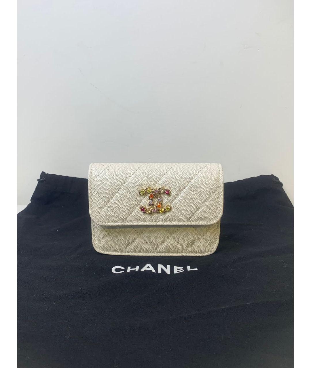 CHANEL Белая кожаная сумка через плечо, фото 8