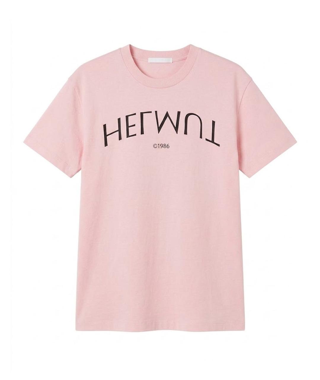 HELMUT LANG Розовая хлопковая футболка, фото 1