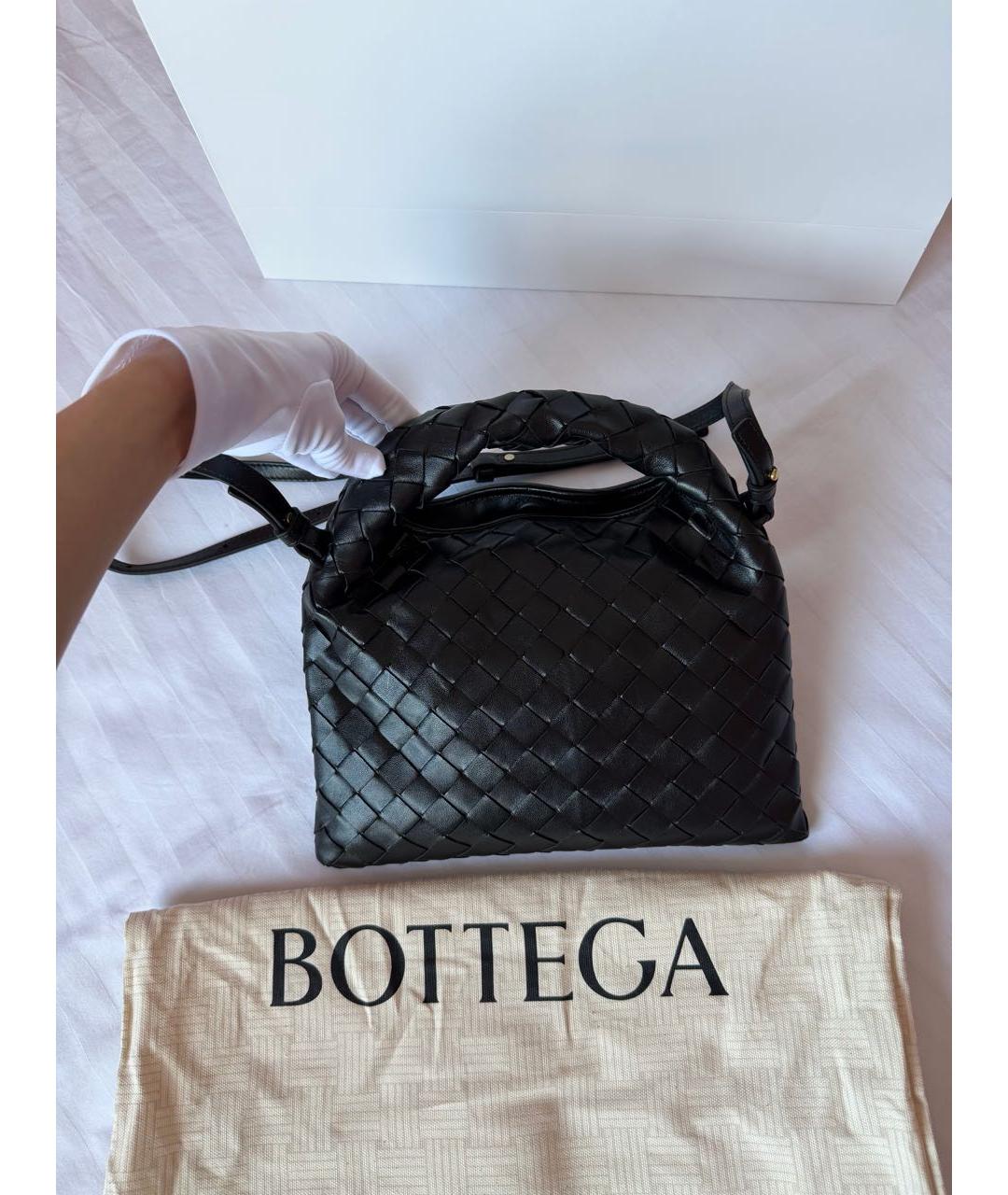 BOTTEGA VENETA Черная кожаная сумка тоут, фото 3