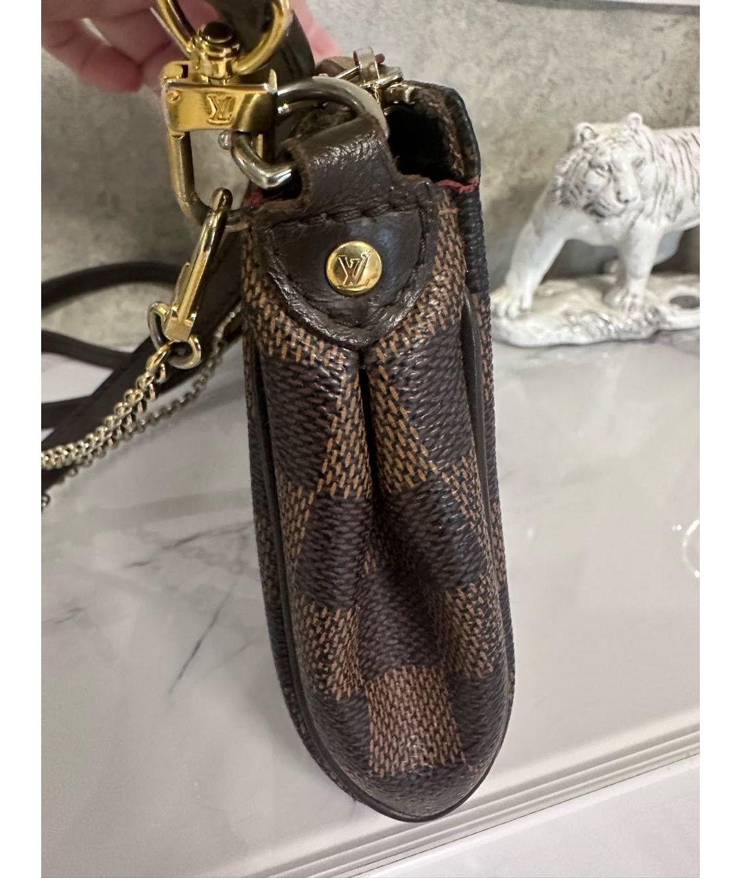 LOUIS VUITTON Коричневая кожаная сумка через плечо, фото 2