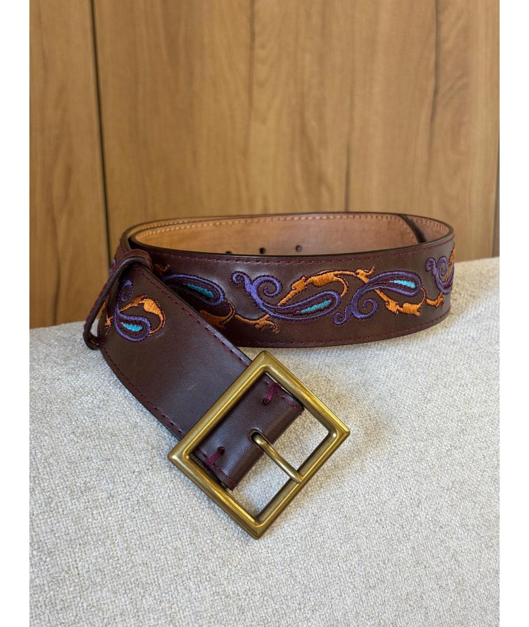 ETRO Коричневый кожаный ремень, фото 2