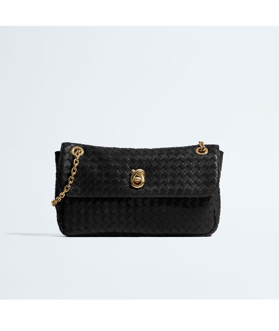 BOTTEGA VENETA Черная кожаная сумка тоут, фото 4