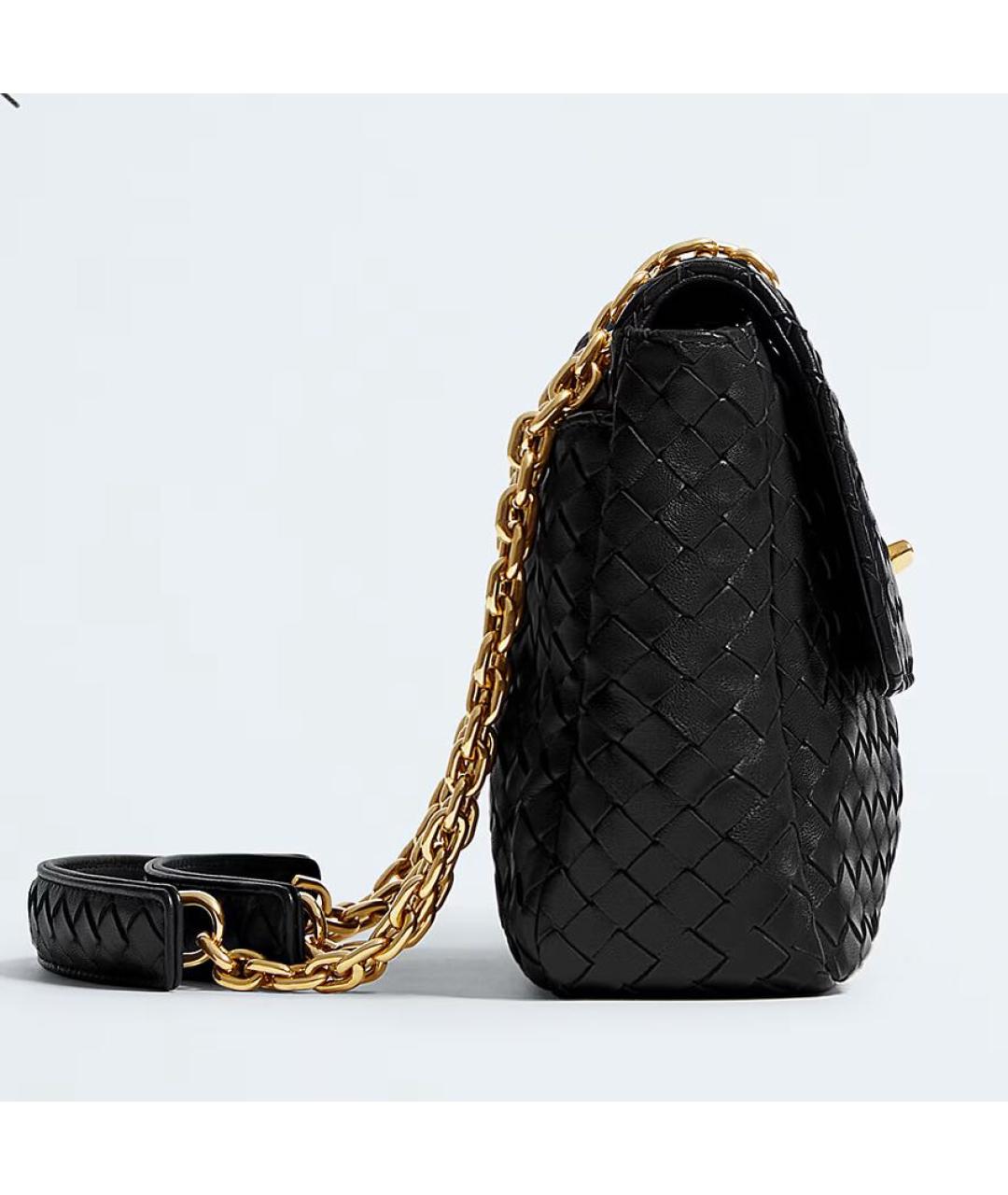 BOTTEGA VENETA Черная кожаная сумка тоут, фото 3