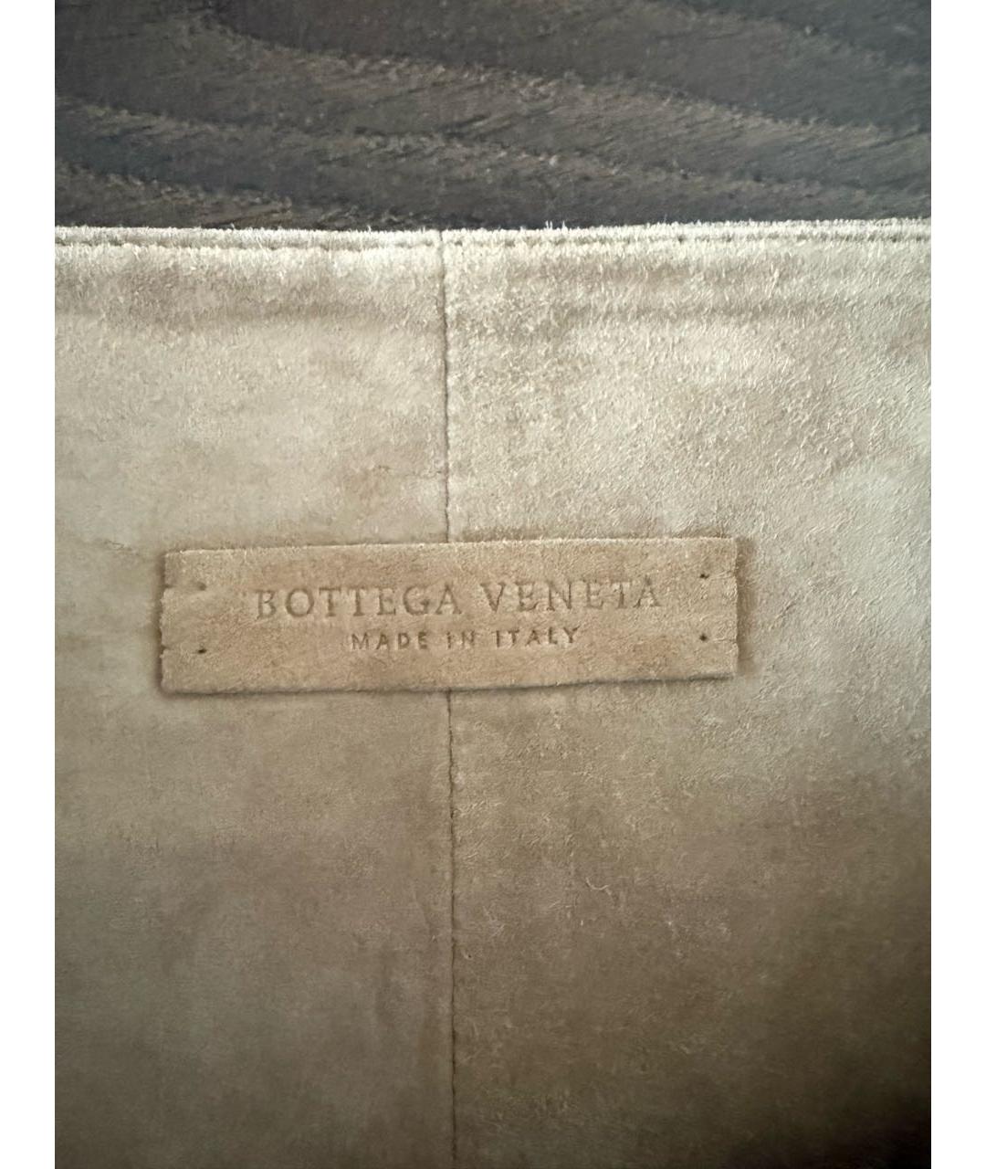 BOTTEGA VENETA Бежевая замшевая юбка миди, фото 2