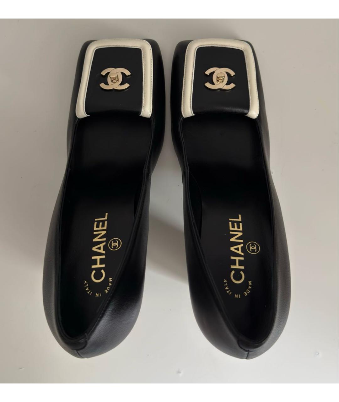 CHANEL Черные кожаные туфли, фото 3