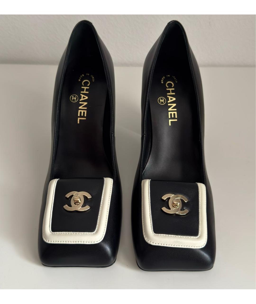 CHANEL Черные кожаные туфли, фото 2