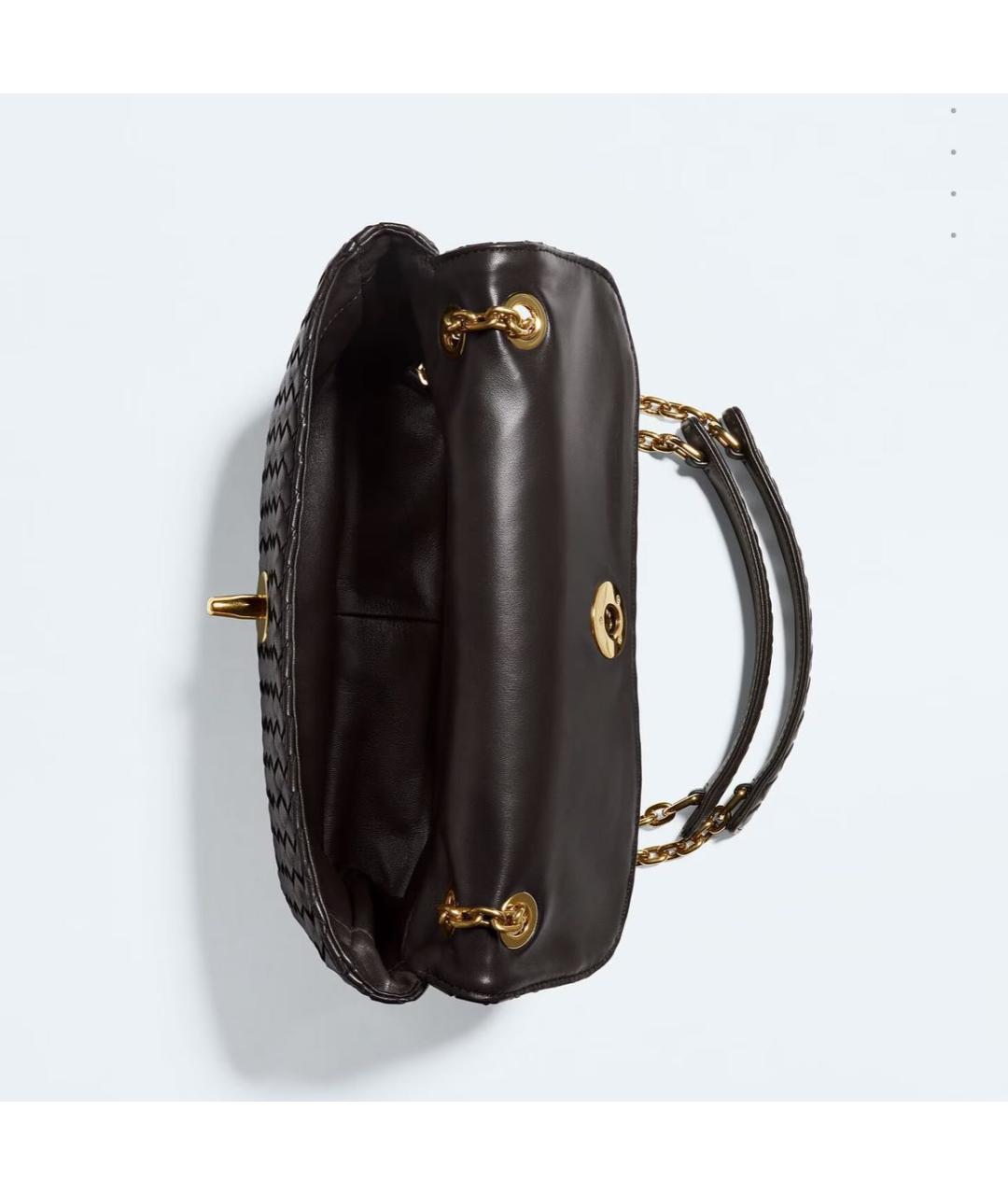 BOTTEGA VENETA Коричневая кожаная сумка через плечо, фото 3