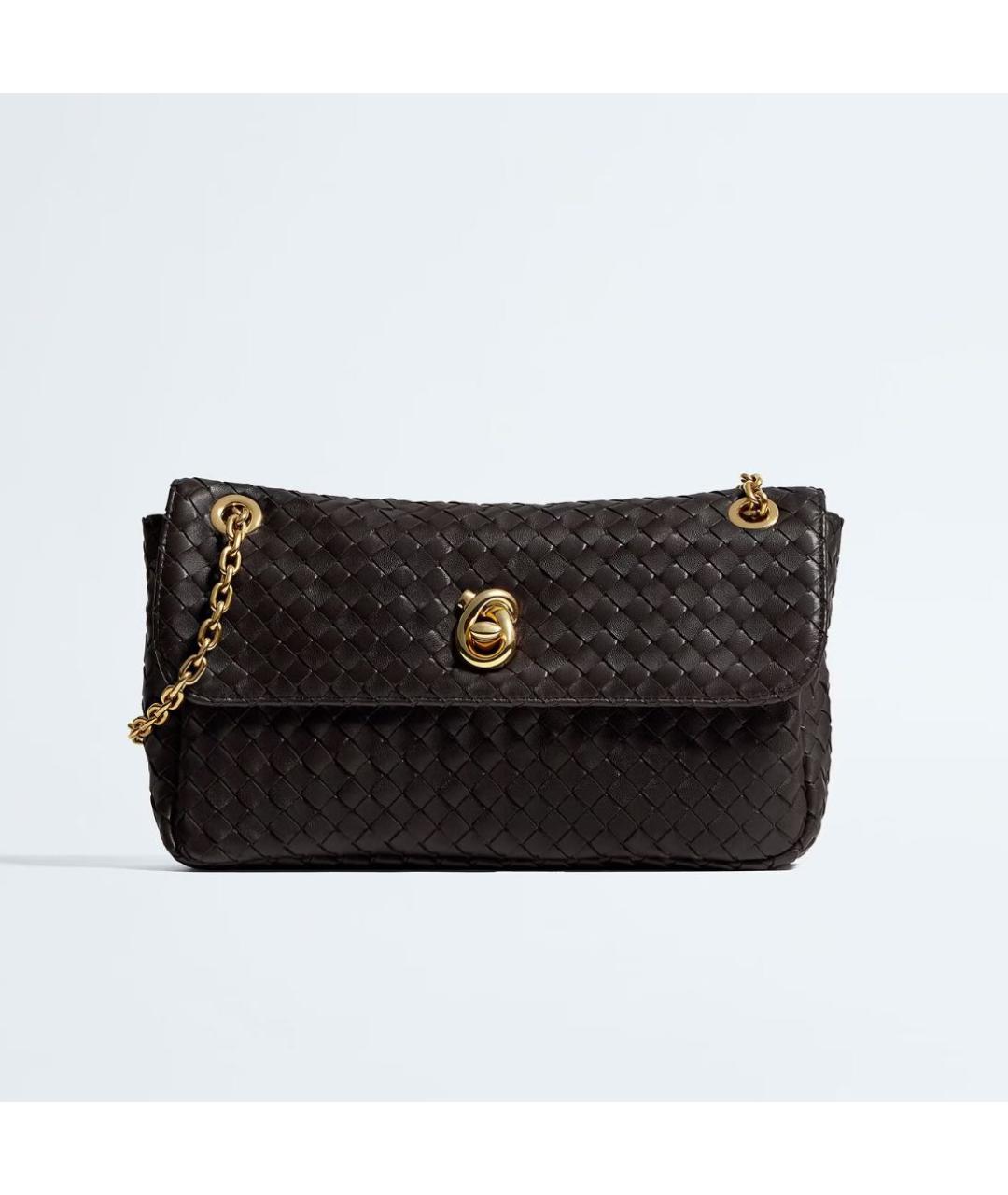 BOTTEGA VENETA Коричневая кожаная сумка через плечо, фото 4