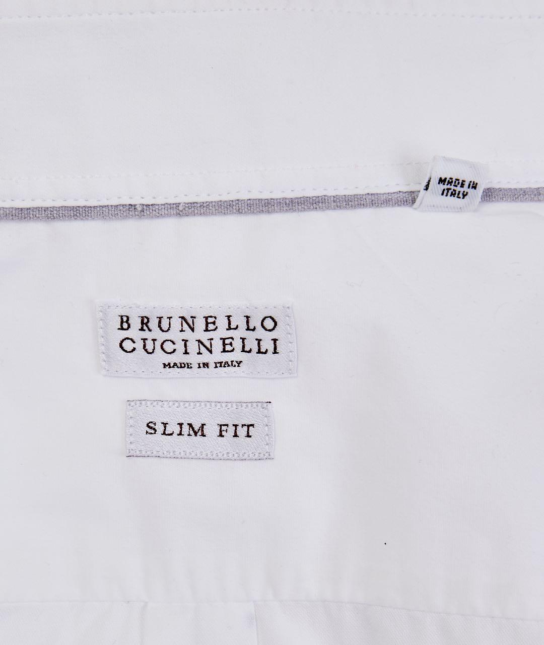 BRUNELLO CUCINELLI Белая хлопковая классическая рубашка, фото 3