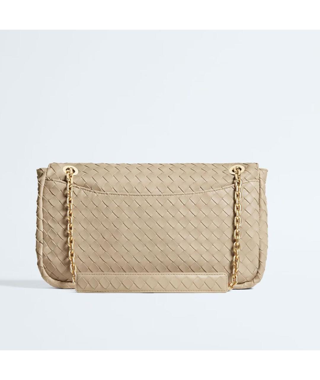 BOTTEGA VENETA Бежевая кожаная сумка с короткими ручками, фото 4