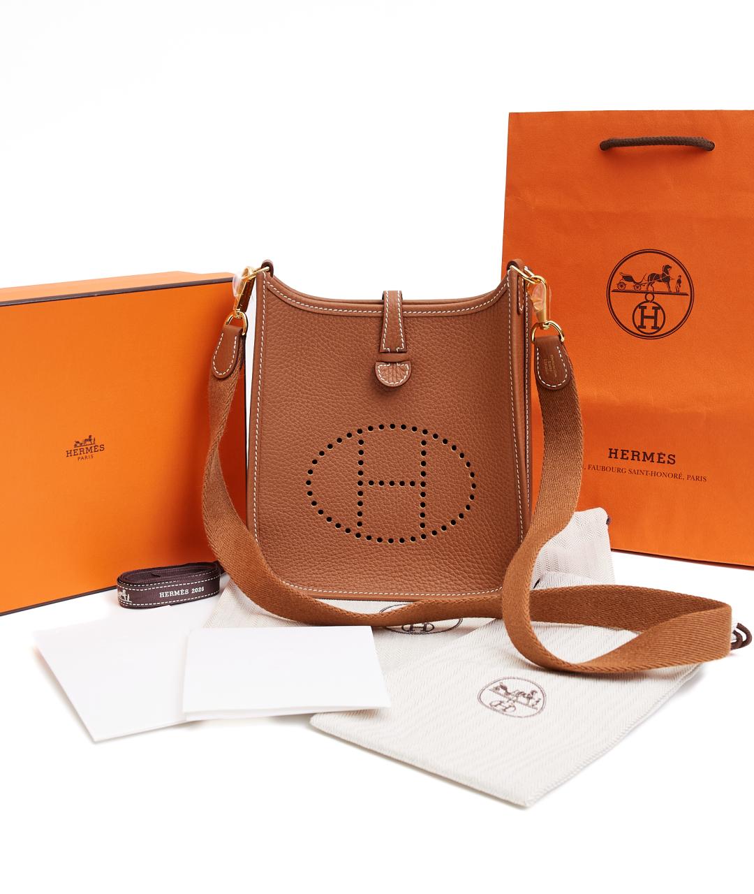 HERMES Коричневая кожаная поясная сумка, фото 7