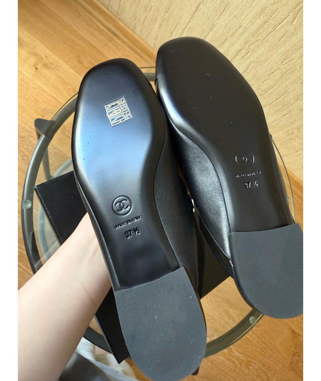 CHANEL Черные кожаные туфли, фото 5