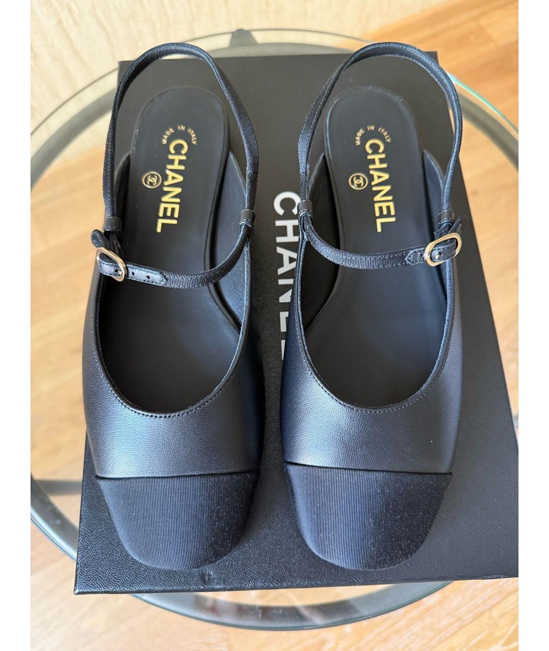 CHANEL Черные кожаные туфли, фото 2
