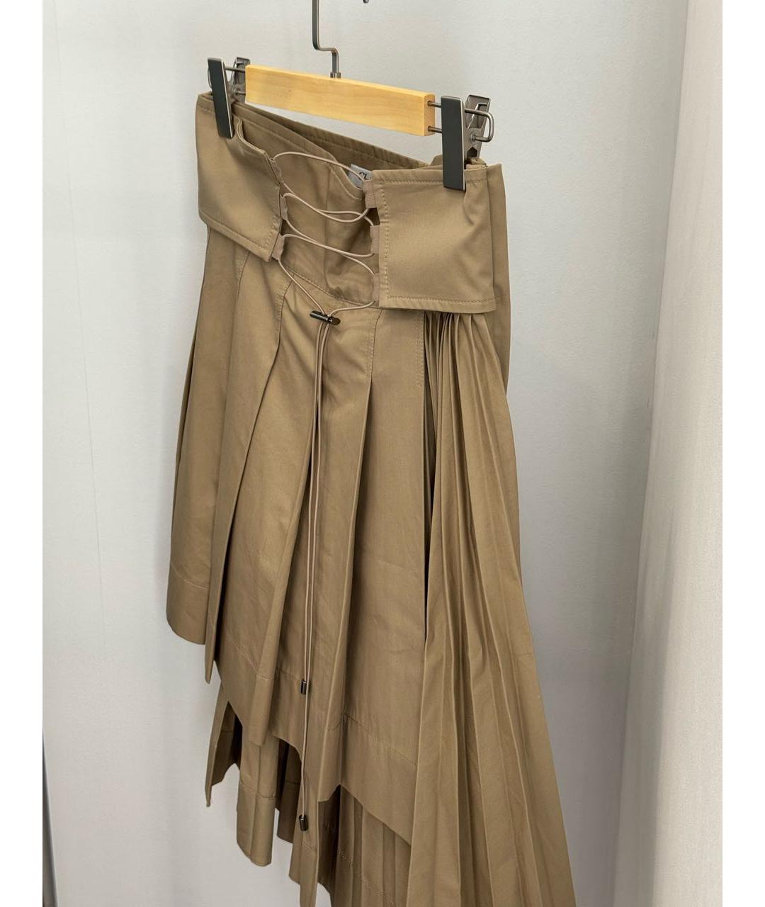 CHRISTIAN DIOR Бежевая хлопковая юбка мини, фото 3