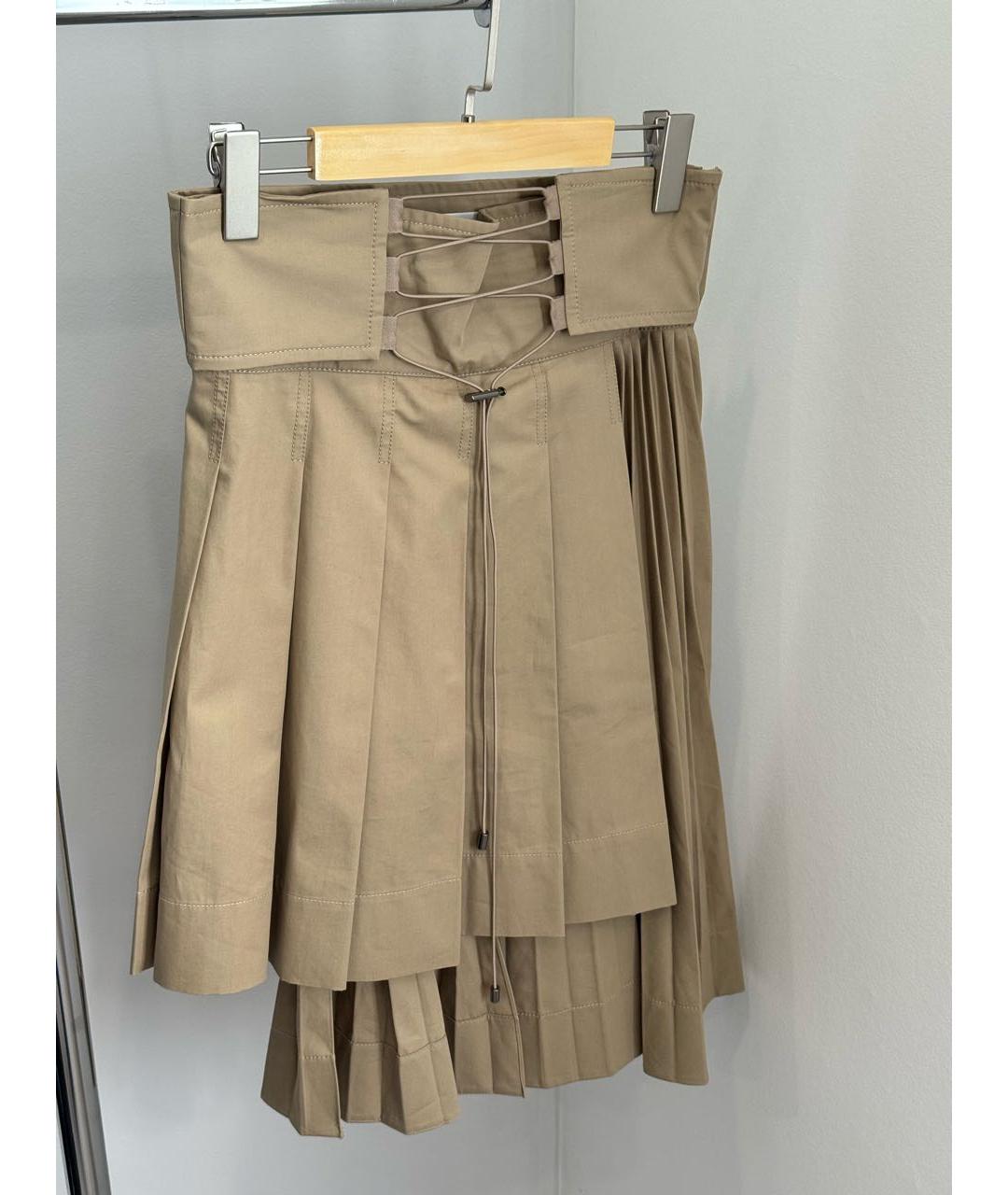 CHRISTIAN DIOR Бежевая хлопковая юбка мини, фото 8