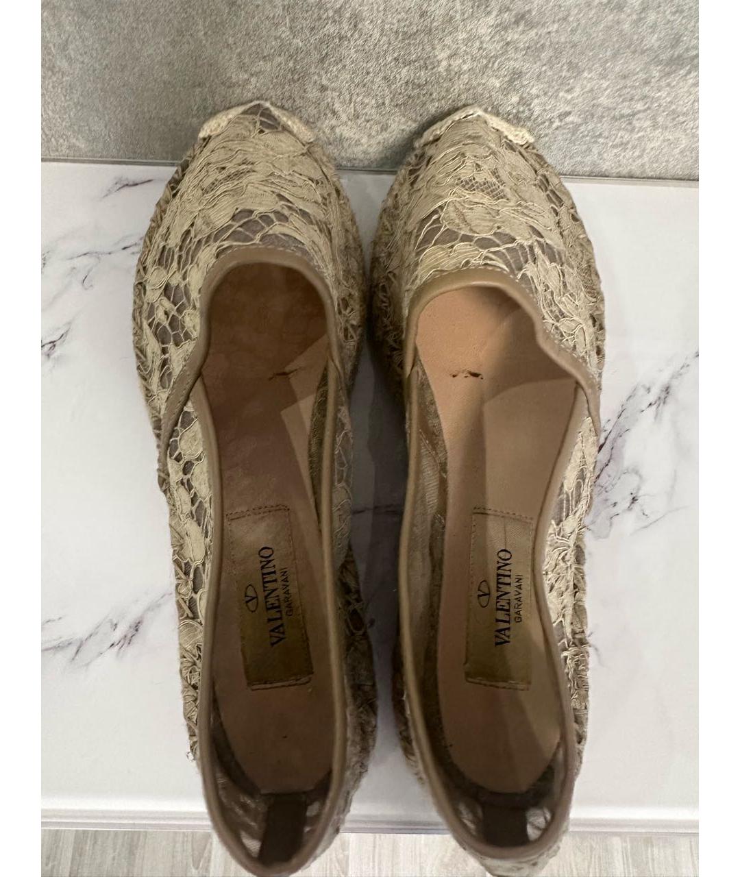 RED VALENTINO Бежевые текстильные эспадрильи, фото 3