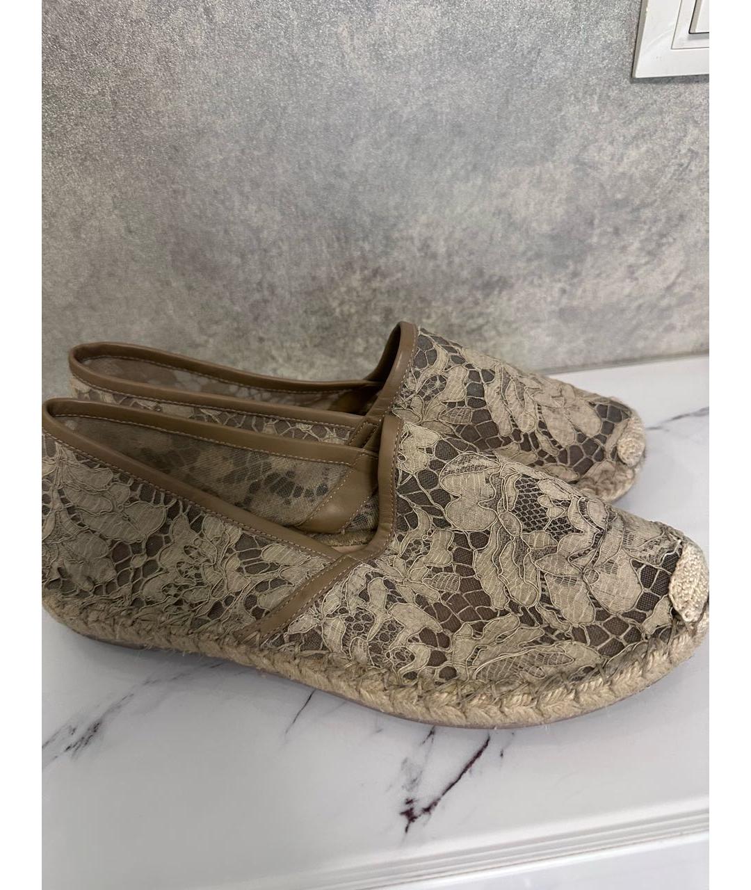 RED VALENTINO Бежевые текстильные эспадрильи, фото 5