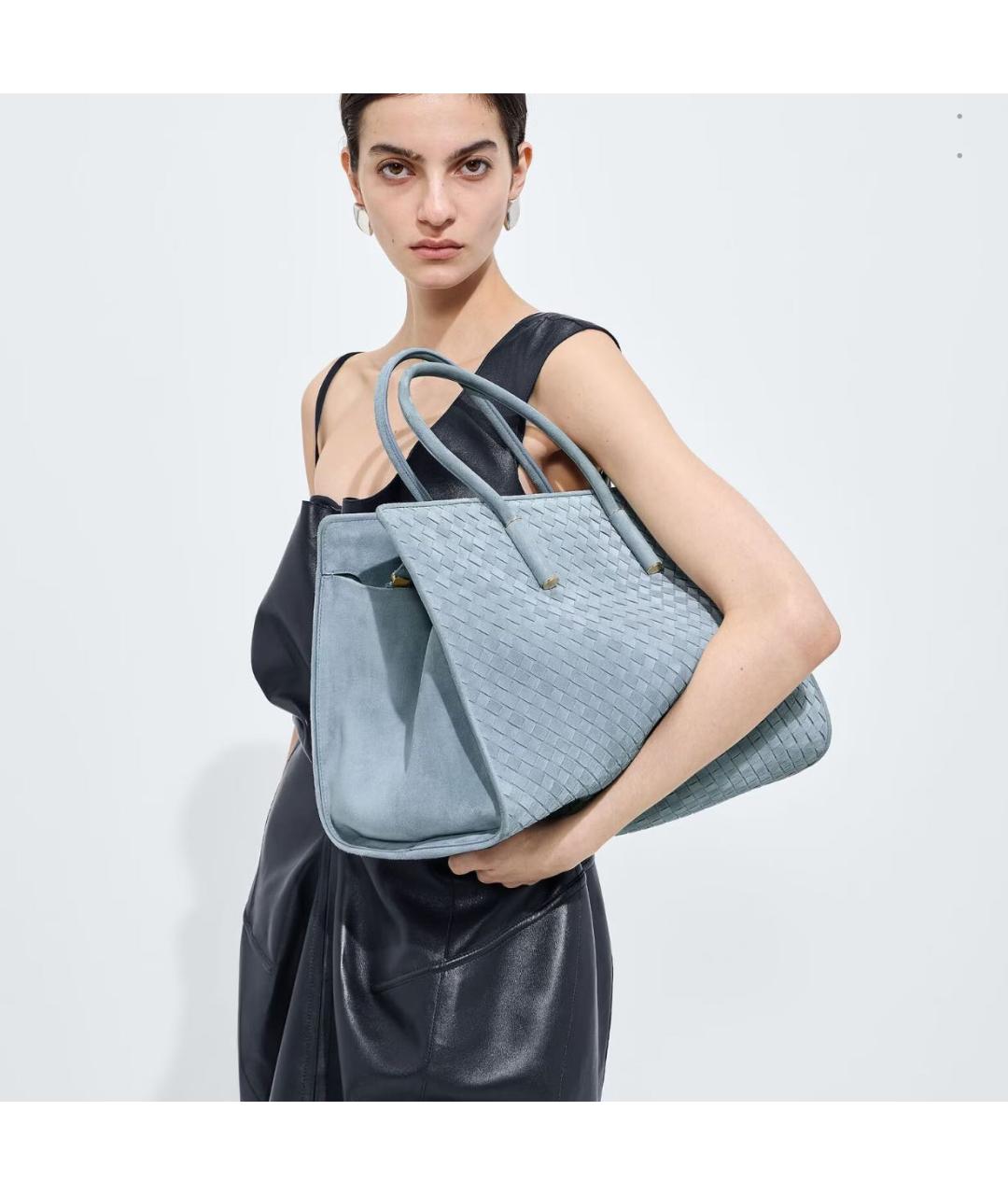 BOTTEGA VENETA Голубая сумка тоут, фото 3