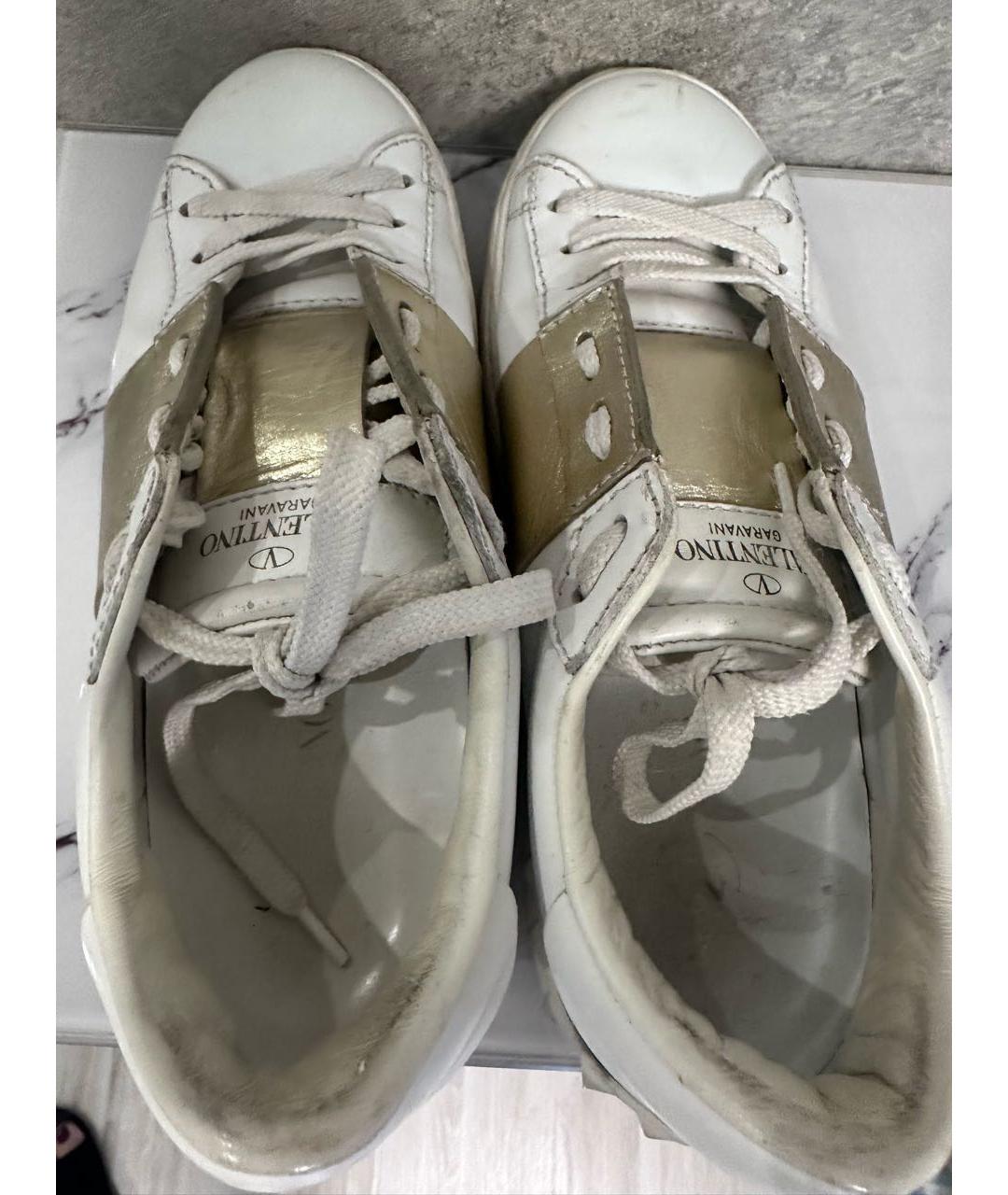 RED VALENTINO Белые кожаные кеды, фото 3