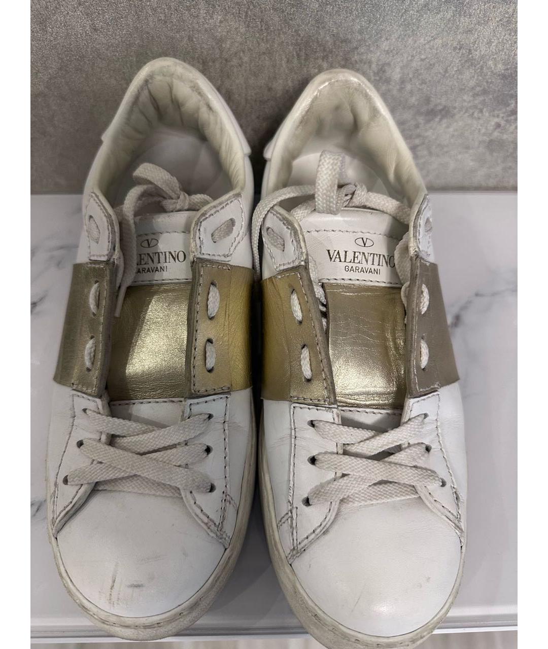 RED VALENTINO Белые кожаные кеды, фото 2