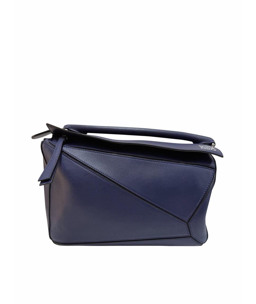 LOEWE Темно-синяя кожаная сумка через плечо, фото 1