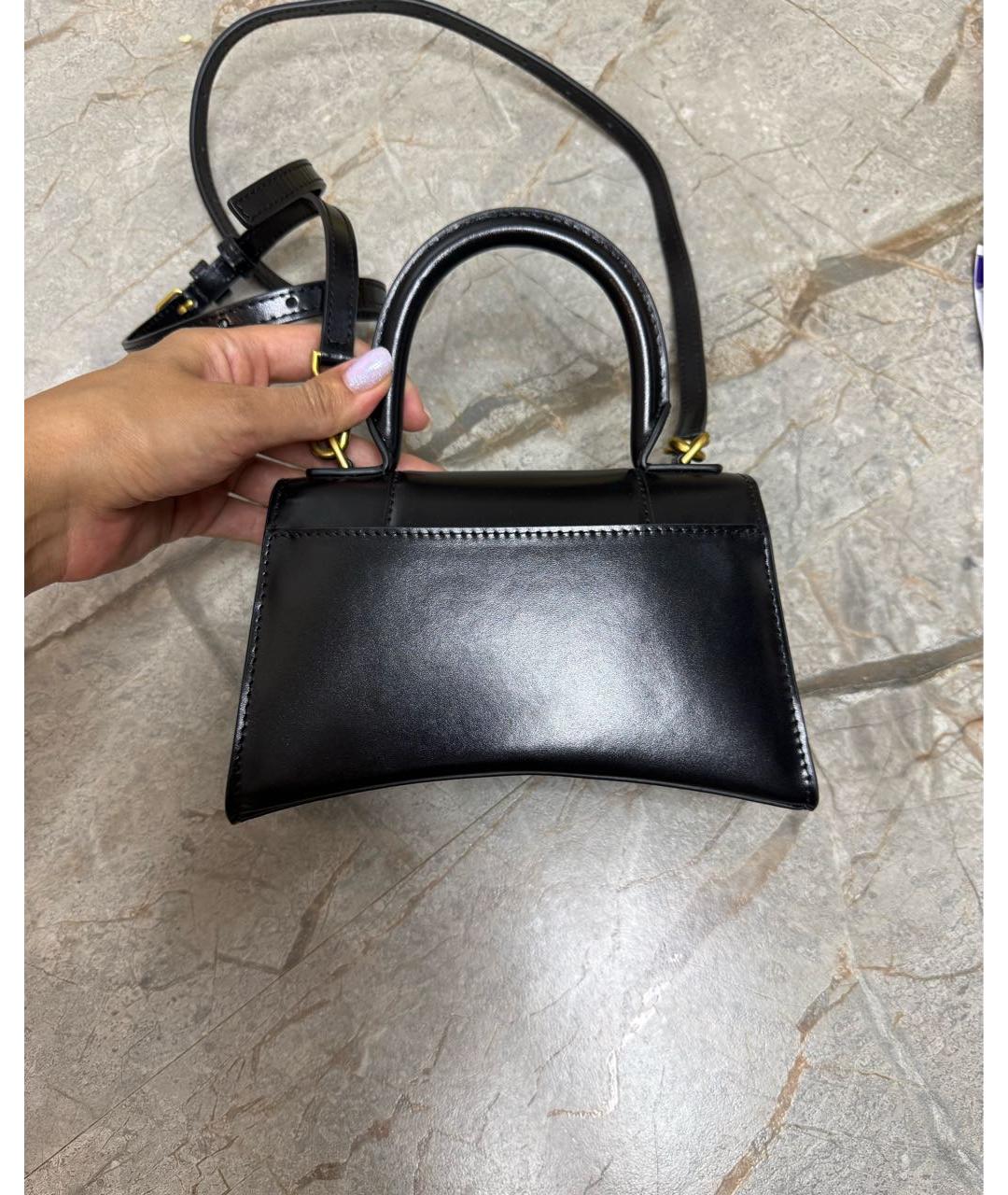 BALENCIAGA Черная кожаная сумка тоут, фото 4