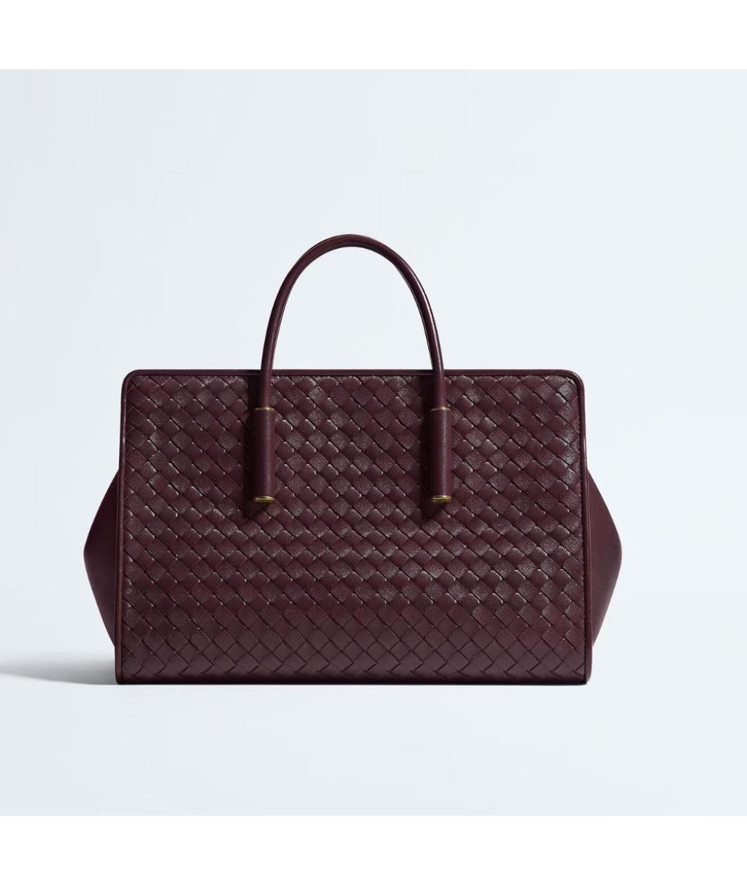 BOTTEGA VENETA Бордовая кожаная сумка тоут, фото 4