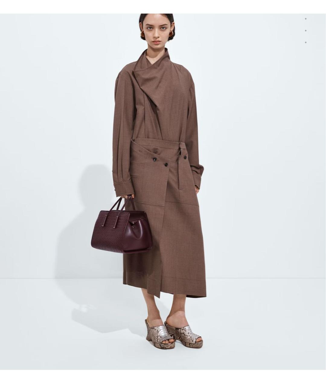 BOTTEGA VENETA Бордовая кожаная сумка тоут, фото 3