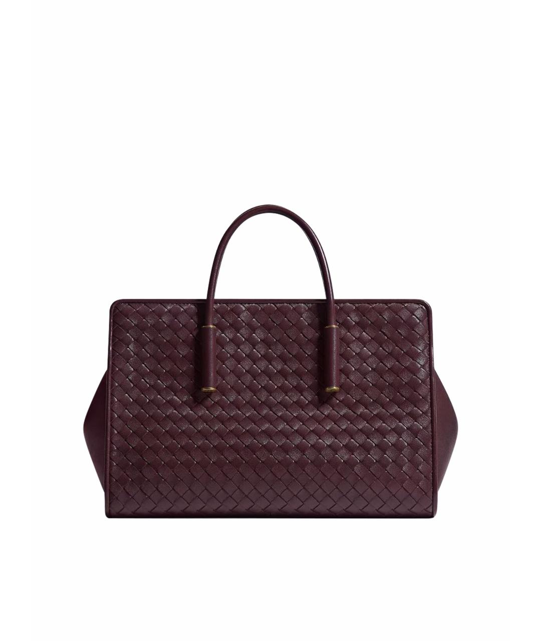 BOTTEGA VENETA Бордовая кожаная сумка тоут, фото 1