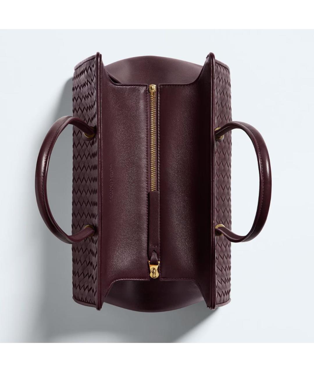 BOTTEGA VENETA Бордовая кожаная сумка тоут, фото 2