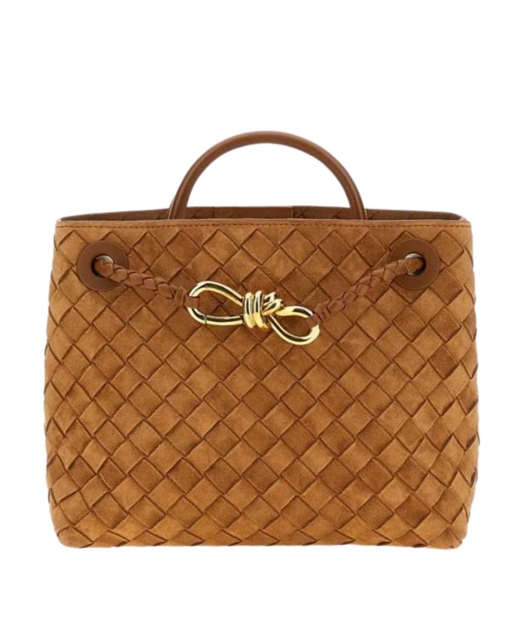 BOTTEGA VENETA Коричневая замшевая сумка с короткими ручками, фото 1