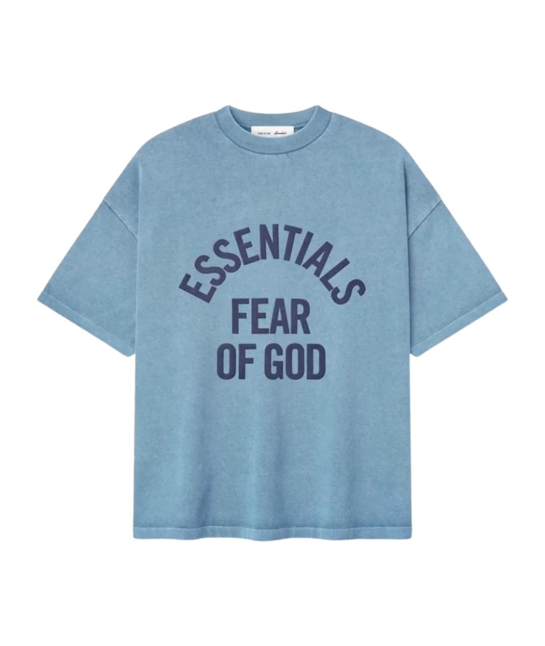 FEAR OF GOD Голубая футболка, фото 1