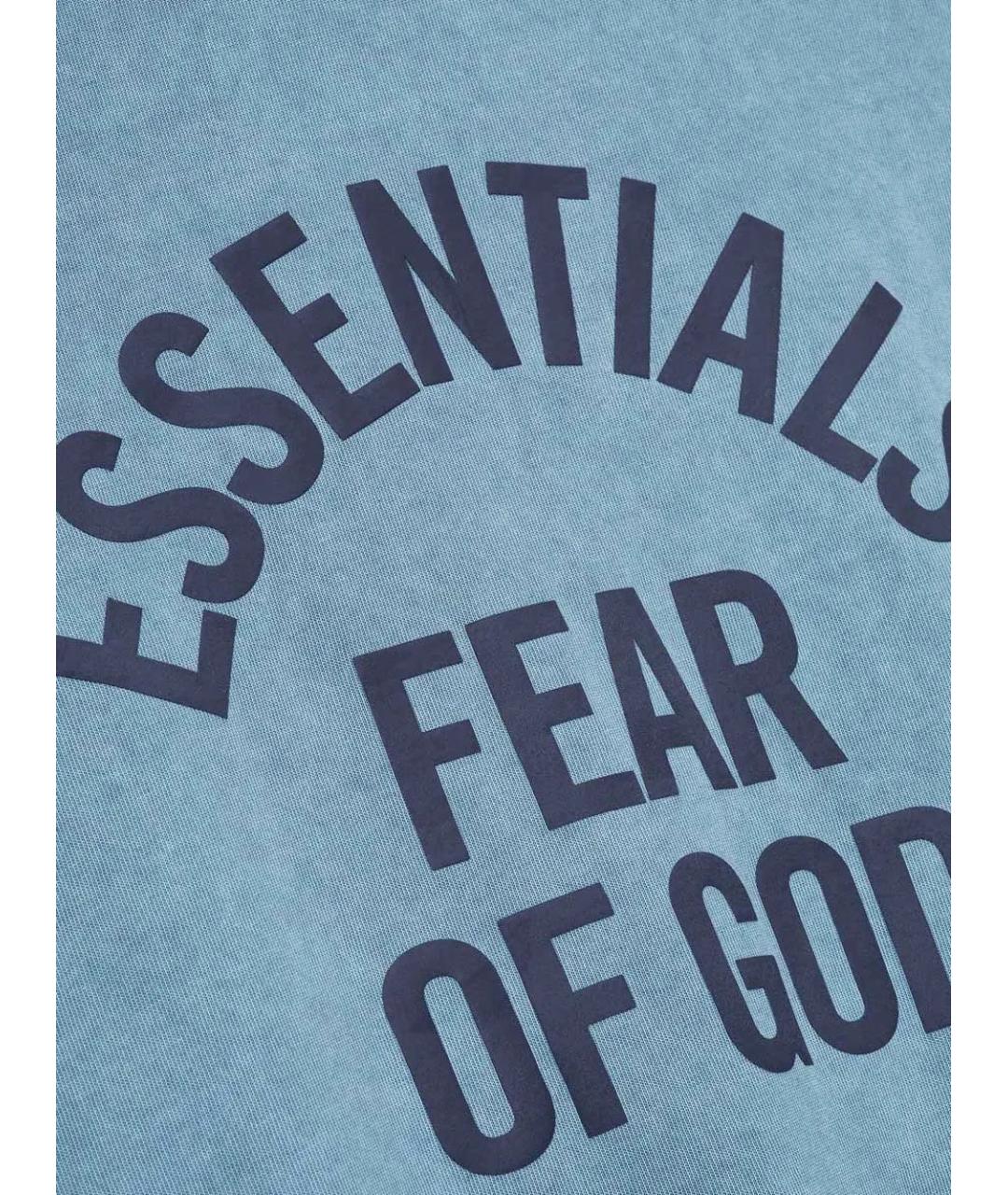 FEAR OF GOD Голубая футболка, фото 4