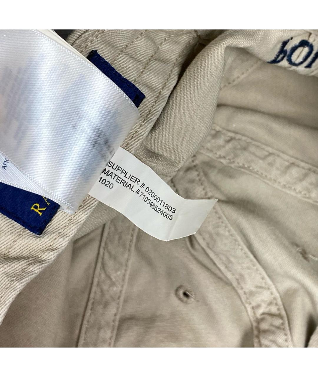 POLO RALPH LAUREN Бежевая хлопковая кепка/бейсболка, фото 7