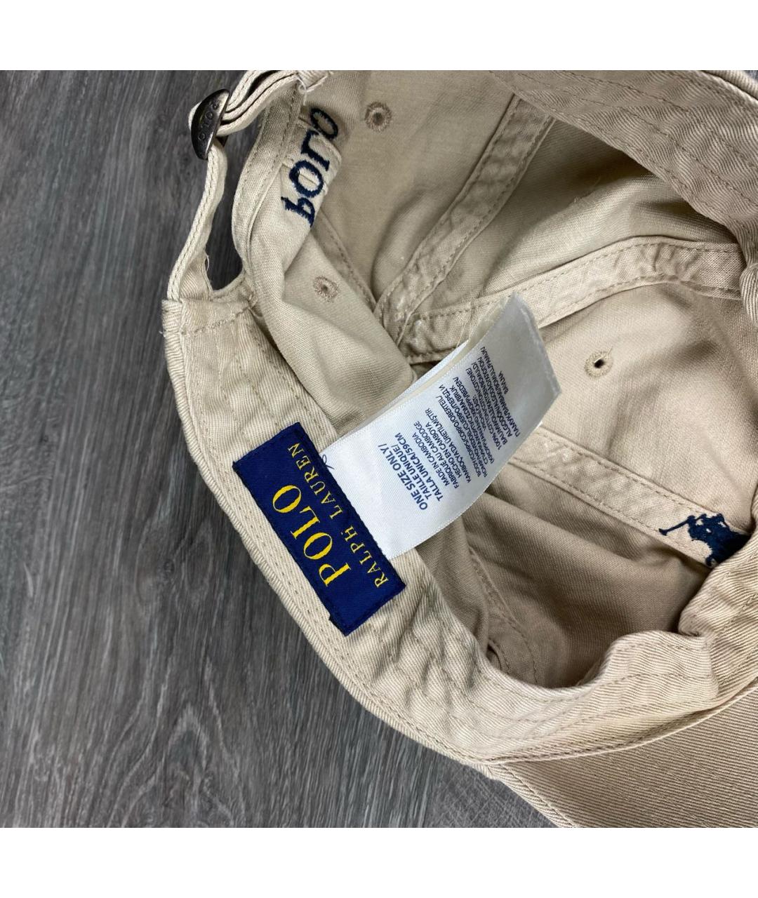 POLO RALPH LAUREN Бежевая хлопковая кепка/бейсболка, фото 6