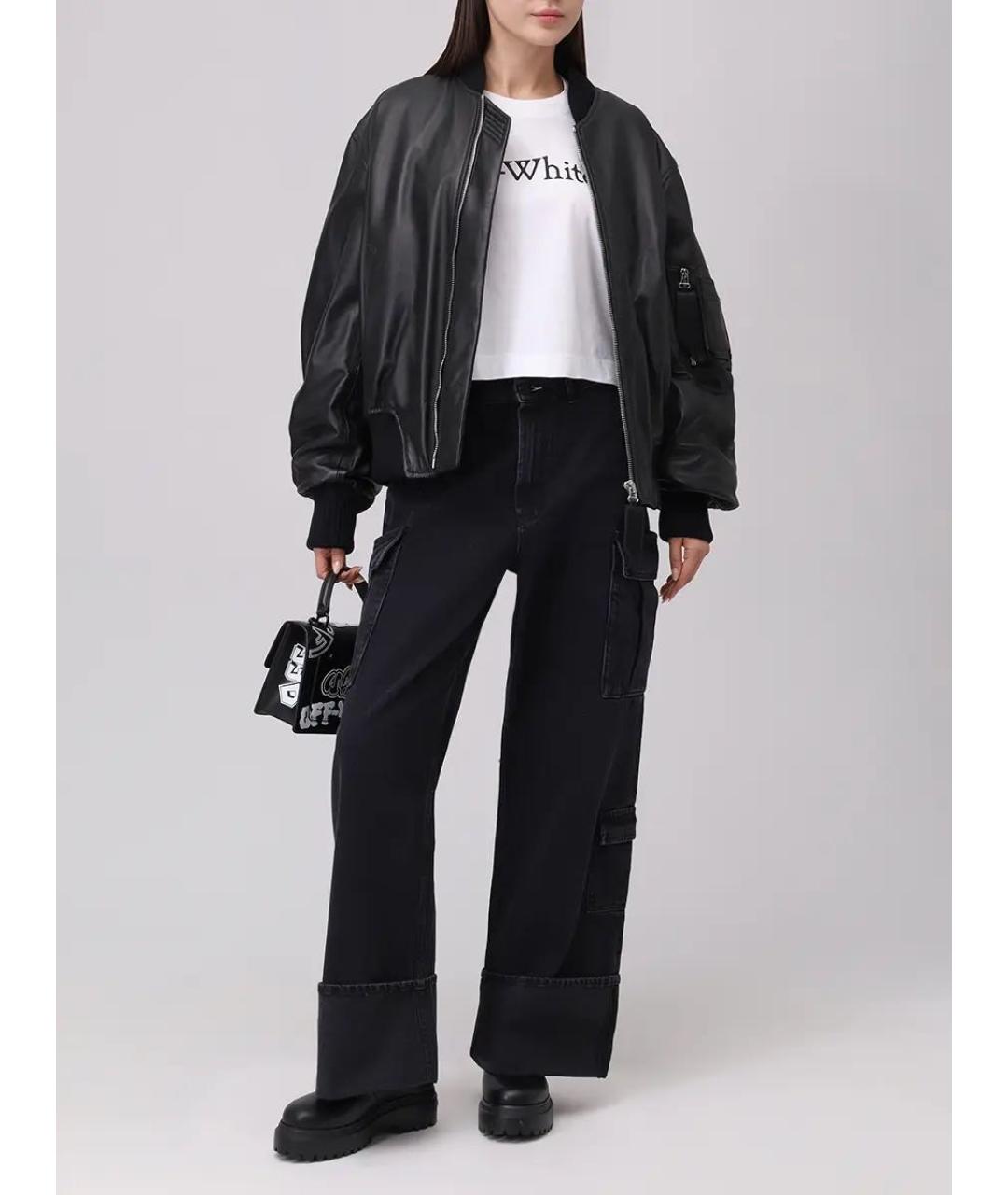 OFF-WHITE Белая хлопковая футболка, фото 4