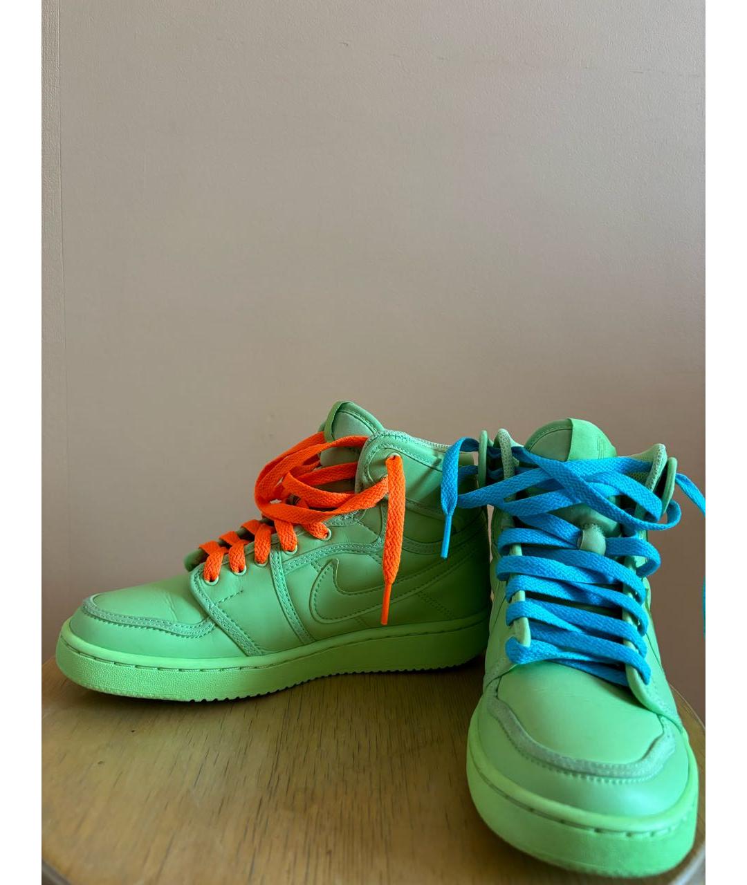 NIKE Салатовые кожаные кеды, фото 6