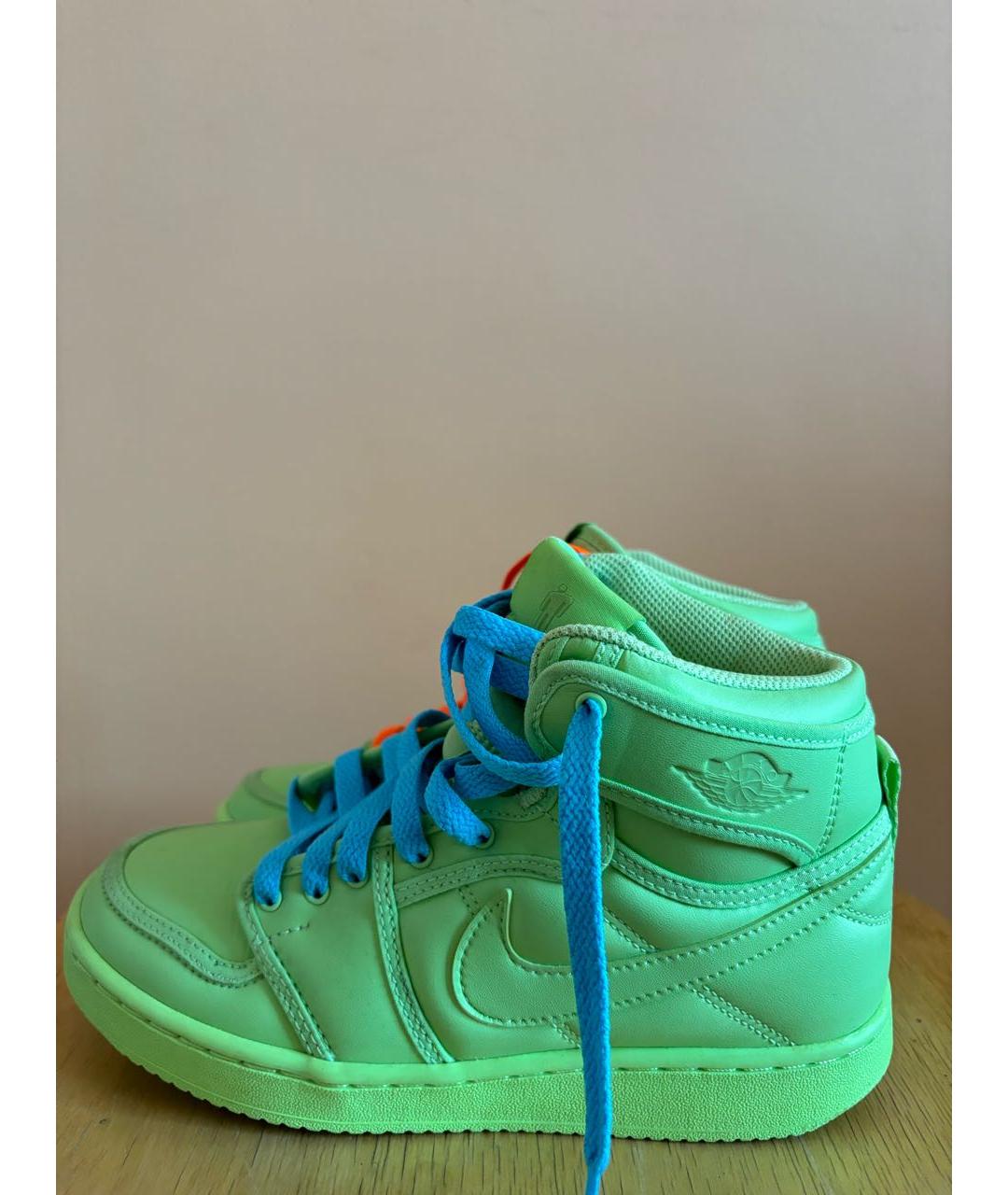 NIKE Салатовые кожаные кеды, фото 5