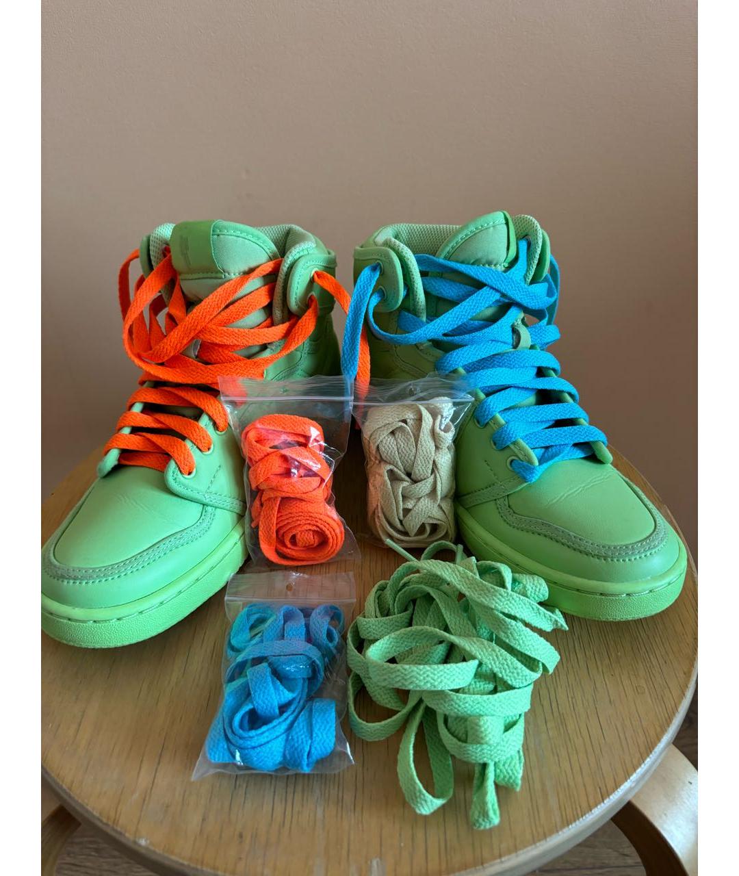 NIKE Салатовые кожаные кеды, фото 7