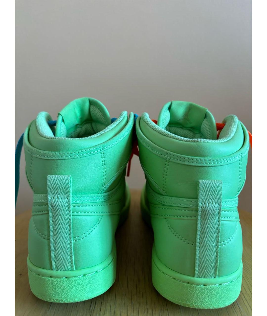 NIKE Салатовые кожаные кеды, фото 4