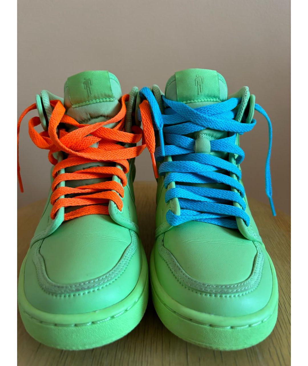 NIKE Салатовые кожаные кеды, фото 2