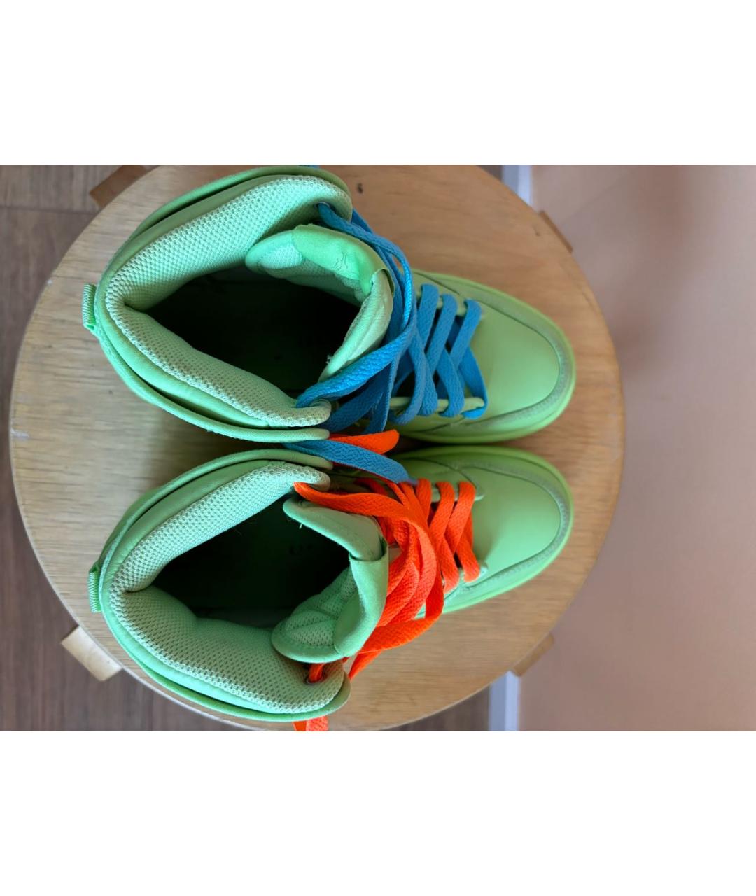 NIKE Салатовые кожаные кеды, фото 3
