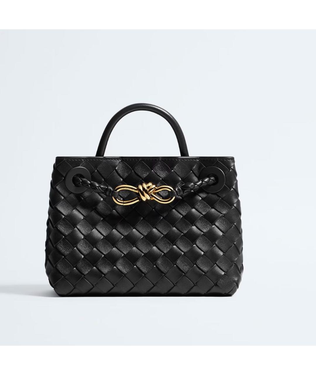 BOTTEGA VENETA Черная кожаная сумка тоут, фото 5