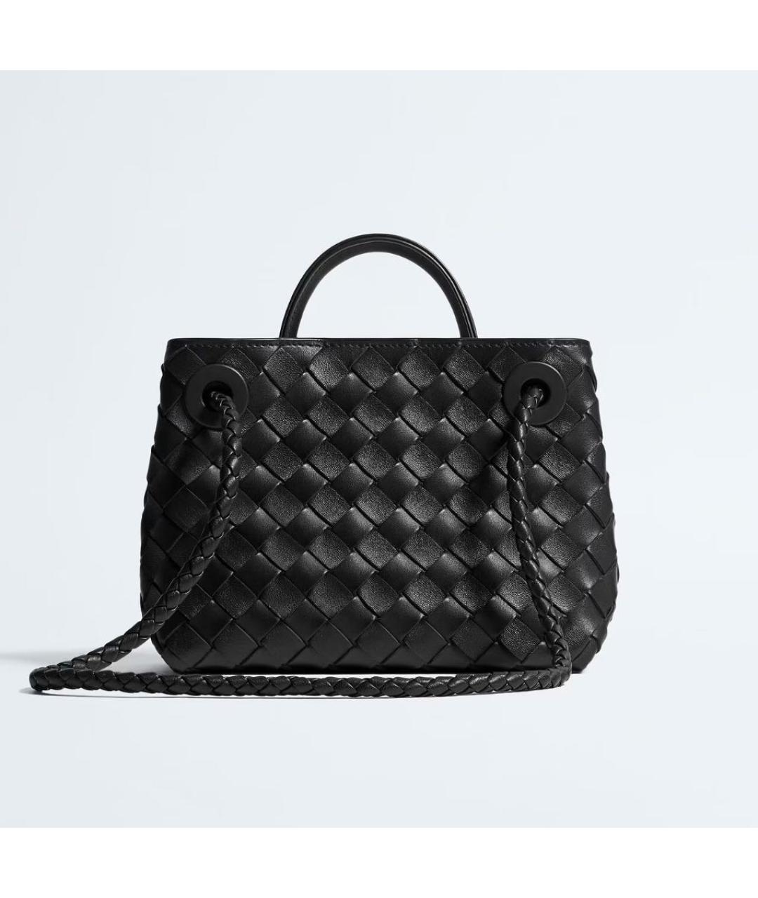 BOTTEGA VENETA Черная кожаная сумка тоут, фото 3